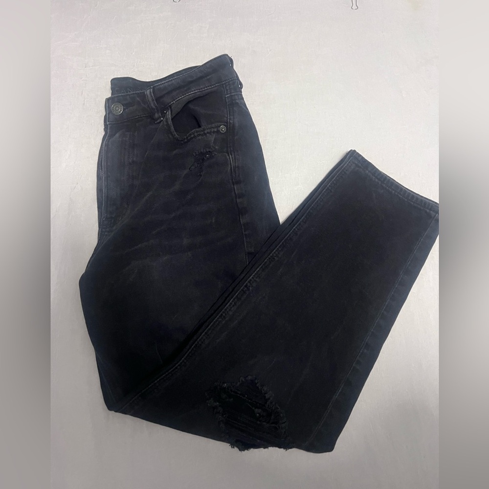 American eagle dark grey almost black Distressed Jeans